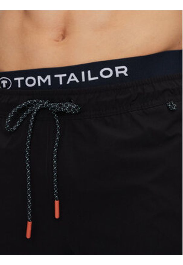 Tom Tailor Szorty kąpielowe 1045606 Czarny Regular Fit. Kolor: czarny. Materiał: syntetyk
