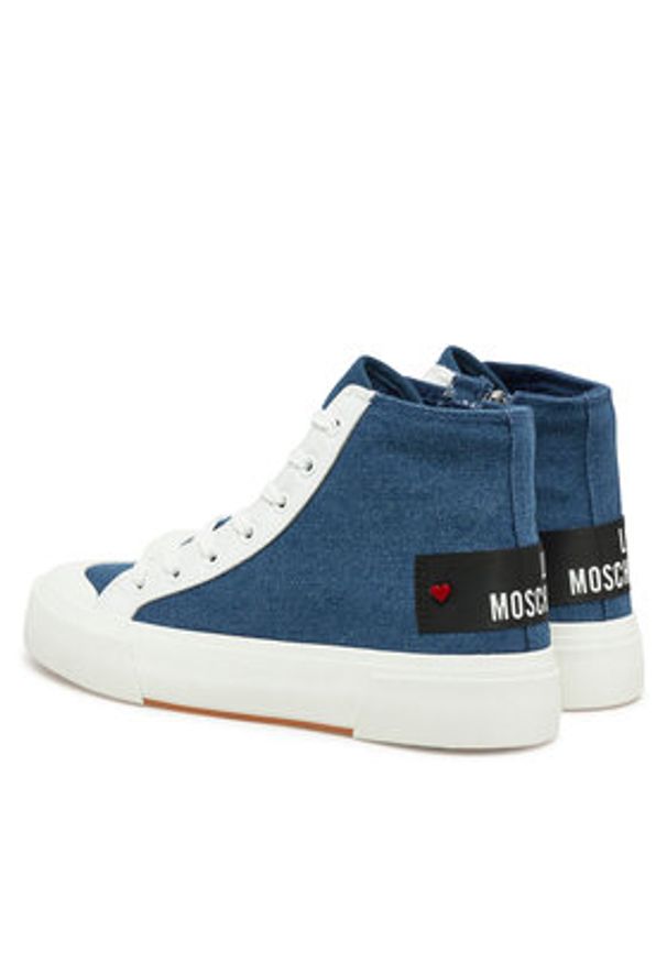 Love Moschino - LOVE MOSCHINO Trampki JA15022G1MJO5700 Niebieski. Kolor: niebieski. Materiał: materiał