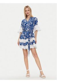 Iconique Sukienka letnia Aura IC24-063 Niebieski Regular Fit. Kolor: niebieski. Materiał: wiskoza. Sezon: lato #3