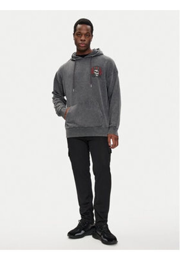 Brave Soul Bluza MSS-627PEROXIDE Czarny Relaxed Fit. Kolor: czarny. Materiał: bawełna, syntetyk