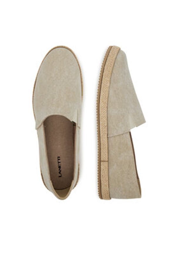 Lanetti Espadryle MF1594-1 Beżowy. Kolor: beżowy. Materiał: materiał