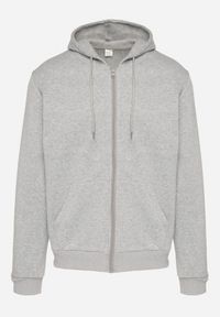 Born2be - Szara Rozpinana Bluza z Bawełną i Kapturem Typu Oversize Diosa. Okazja: na co dzień. Kolor: szary. Materiał: bawełna. Sezon: wiosna, jesień. Styl: klasyczny, casual