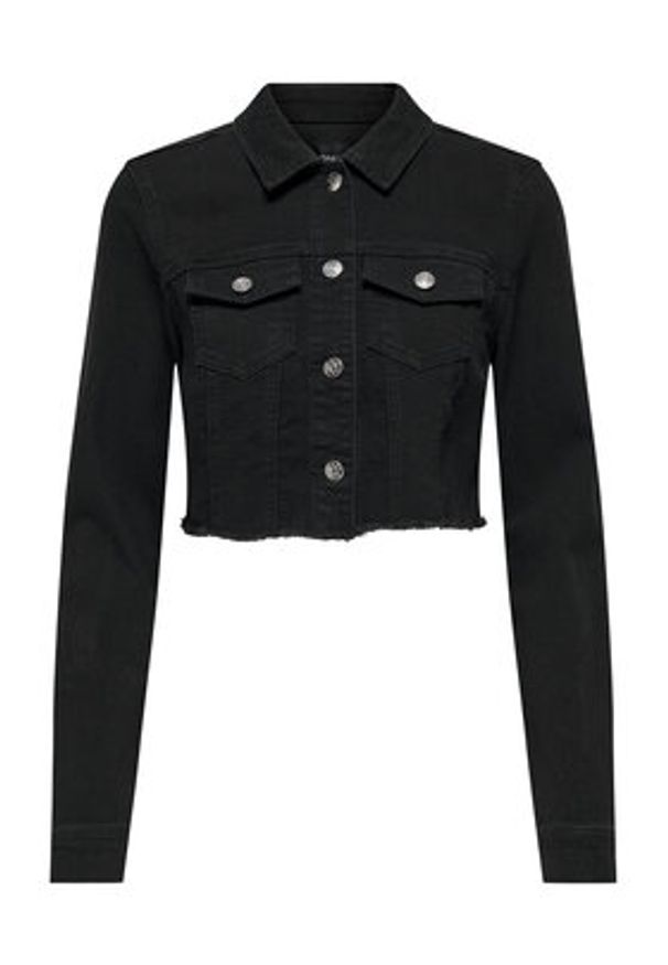only - ONLY Kurtka jeansowa Woder 15256098 Czarny Regular Fit. Kolor: czarny. Materiał: bawełna