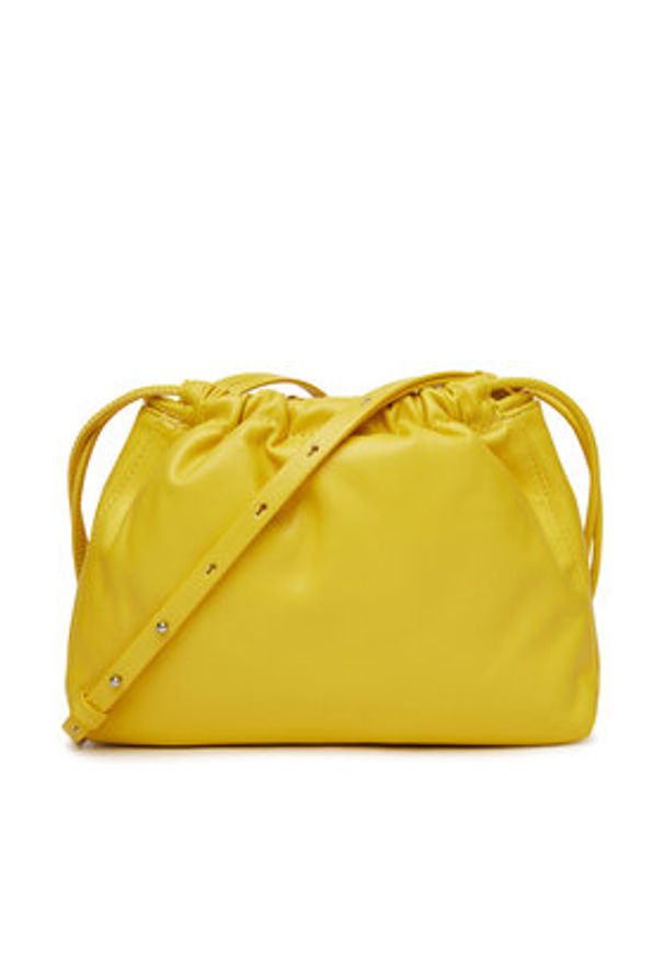 Calvin Klein Jeans Torebka Drawstring Crossbody26 LV04K3060G Żółty. Kolor: żółty. Materiał: skórzane
