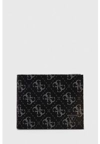 Guess portfel skórzany męski kolor czarny. Kolor: czarny. Materiał: skóra #1