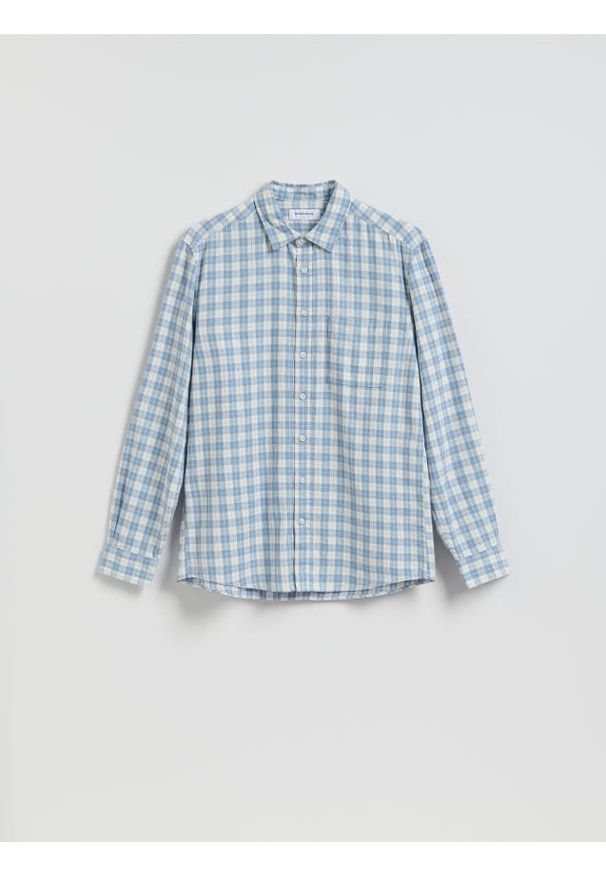Reserved - Koszula regular z lnem - jasnoniebieski. Kolor: niebieski. Materiał: len