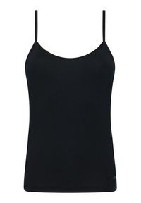 Karl Lagerfeld - KARL LAGERFELD Top Logo Singlet 211W2108 Czarny Slim Fit. Typ kołnierza: dekolt w karo. Kolor: czarny. Materiał: lyocell #2