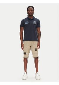 Aeronautica Militare Polo 251PO1851P344 Granatowy Regular Fit. Typ kołnierza: polo. Kolor: niebieski. Materiał: bawełna