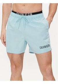 Calvin Klein Swimwear Szorty kąpielowe KM0KM00992 Niebieski Regular Fit. Kolor: niebieski. Materiał: syntetyk #1