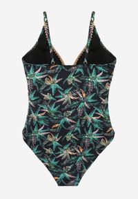 Born2be - Czarny Strój Kąpielowy w Liściasty Wzór Corravia. Kolekcja: plus size. Kolor: czarny #4