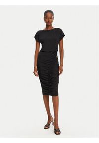 Patrizia Pepe Sukienka codzienna 2A2871/J294-K103 Czarny Regular Fit. Okazja: na co dzień. Kolor: czarny. Materiał: syntetyk. Typ sukienki: proste. Styl: casual