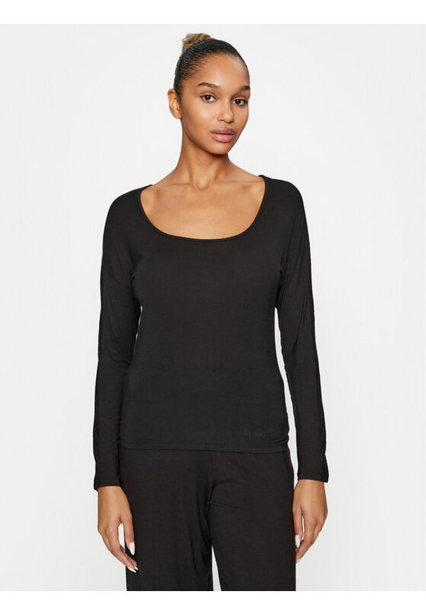 Calvin Klein Underwear Koszulka piżamowa 000QS7006E Czarny Regular Fit. Kolor: czarny