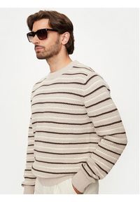 Jack & Jones - Jack&Jones Sweter Bronx 12264080 Beżowy Regular Fit. Kolor: beżowy. Materiał: syntetyk