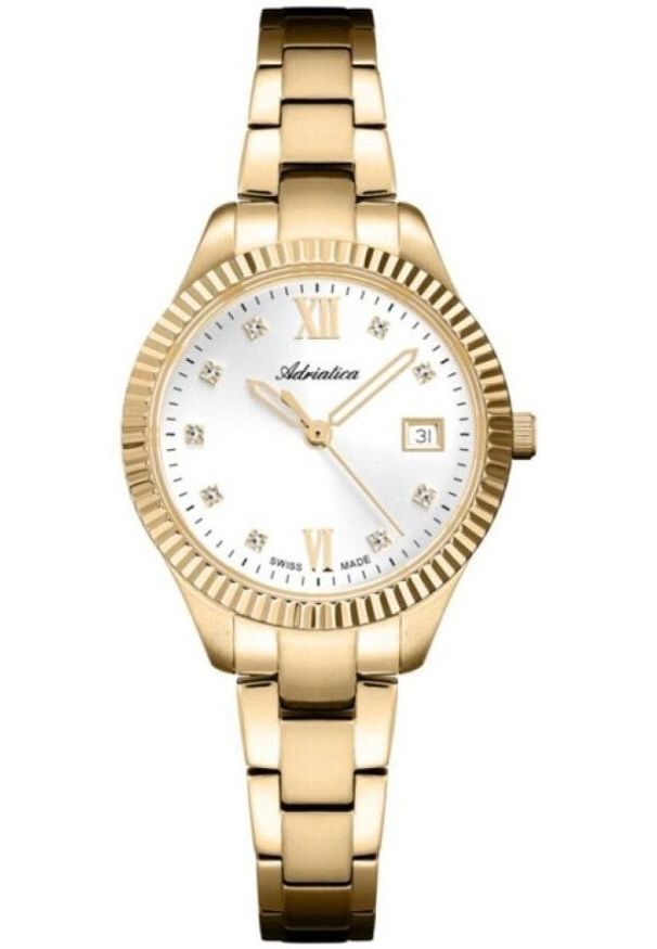 Zegarek damski Adriatica A3820.1183Q CYRKONIE srebrny. Kolor: srebrny