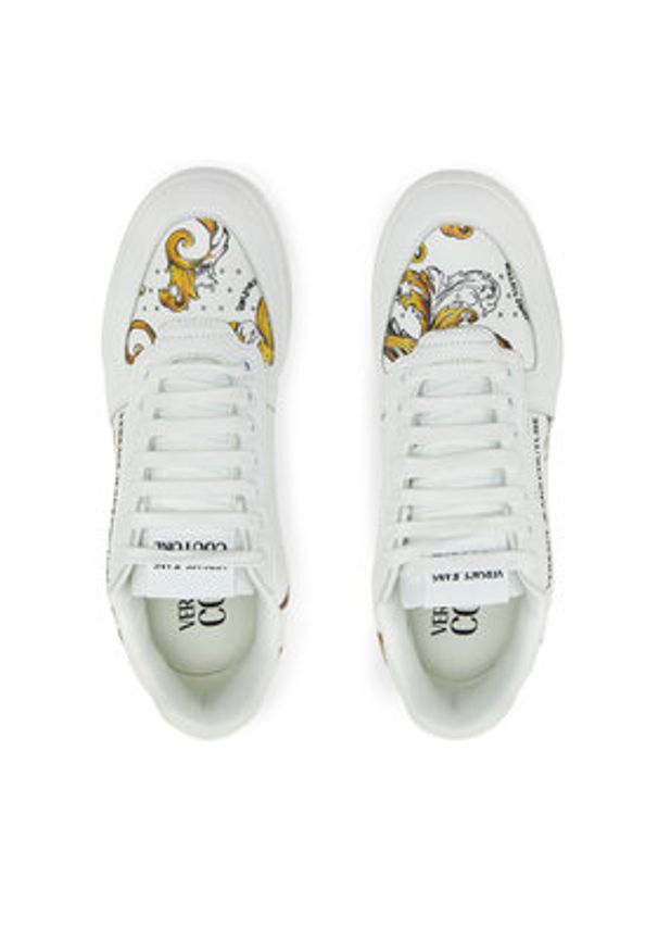 Versace Jeans Couture Sneakersy 78YA3SD4 Biały. Kolor: biały. Materiał: skóra