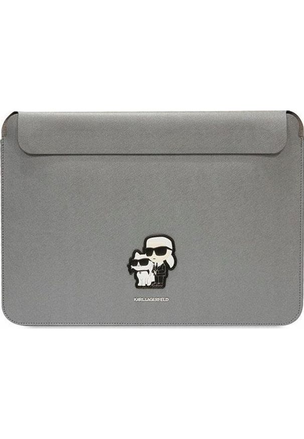 Karl Lagerfeld Karl Lagerfeld Sleeve KLCS16SAKCPMG 16" srebrny/silver Saffiano Karl&Choupette. Kolor: srebrny