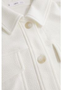 mango - Mango - Koszula Textura. Kolor: biały. Materiał: włókno. Długość rękawa: długi rękaw. Długość: długie
