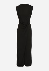 Born2be - Czarny Kombinezon Bez Rękawów z Ozdobnym Marszczeniem Sepalene. Okazja: na co dzień. Kolor: czarny. Długość rękawa: bez rękawów. Sezon: wiosna, lato. Styl: casual, elegancki, klasyczny #2