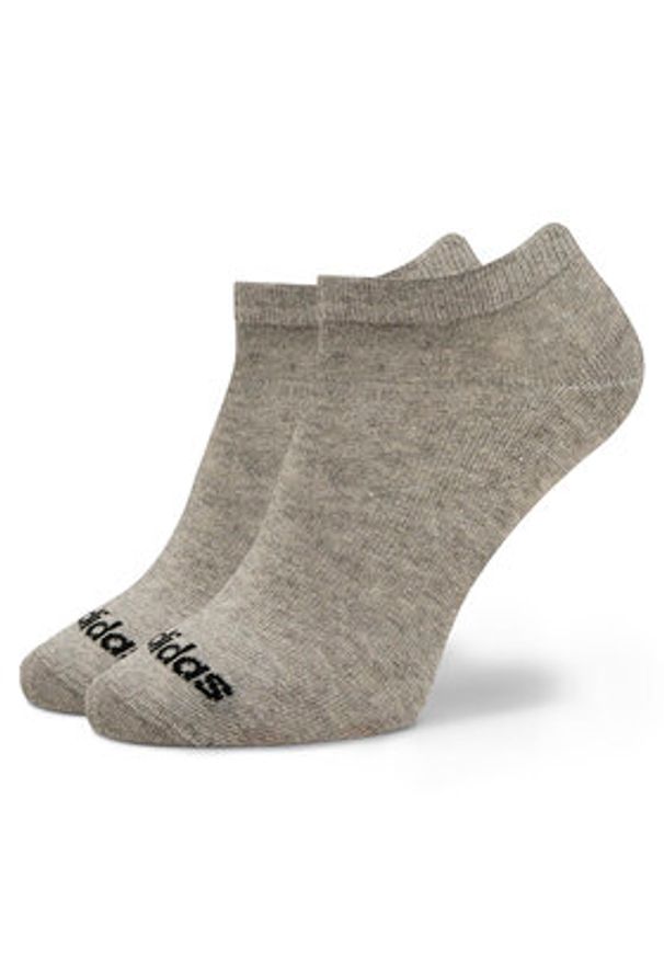 Adidas - adidas Skarpety stopki unisex Thin Linear Low-Cut Socks 3 Pairs IC1300 Szary. Kolor: szary. Materiał: bawełna