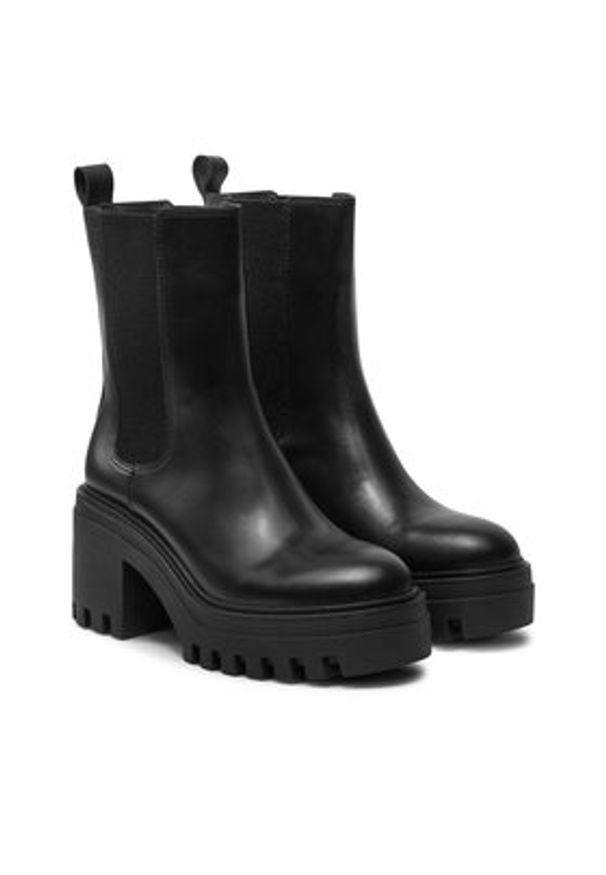 Calvin Klein Jeans Botki Chunky YW0YW01547 Czarny. Kolor: czarny. Materiał: skóra