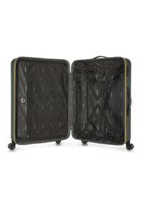 Wittchen - Duża walizka z ABS-u delikatnie żłobiona. Kolor: zielony. Materiał: guma. Wzór: kolorowy #6