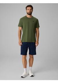 4f - 4F T-shirt regular gładki męski - oliwkowy M. Okazja: na co dzień, do pracy, na spacer. Kolor: brązowy, oliwkowy, wielokolorowy. Materiał: bawełna, materiał. Wzór: gładki. Styl: casual #2