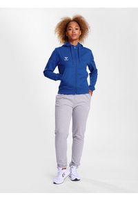 Kurtka dresowa z kapturem damska Hummel Go 2.0. Typ kołnierza: kaptur. Kolor: niebieski. Materiał: dresówka. Sport: fitness