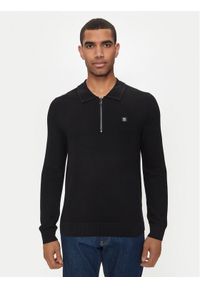 Hugo Sweter Sastoon 50516640 Czarny Slim Fit. Kolor: czarny. Materiał: syntetyk, wiskoza