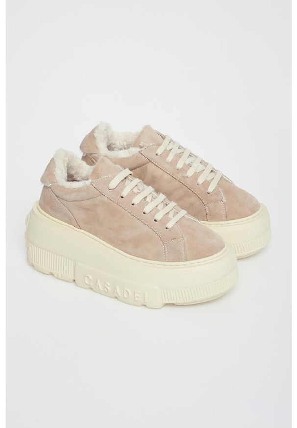 Casadei - Sneakersy damskie zamszowe CASADEI. Materiał: zamsz