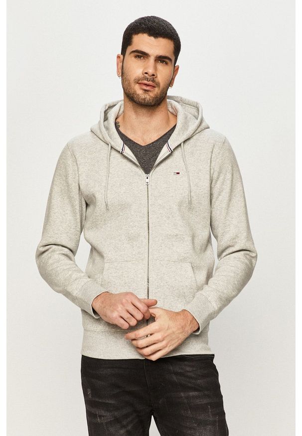 Tommy Jeans - Bluza. Okazja: na co dzień. Kolor: szary. Materiał: dzianina. Wzór: gładki. Styl: casual