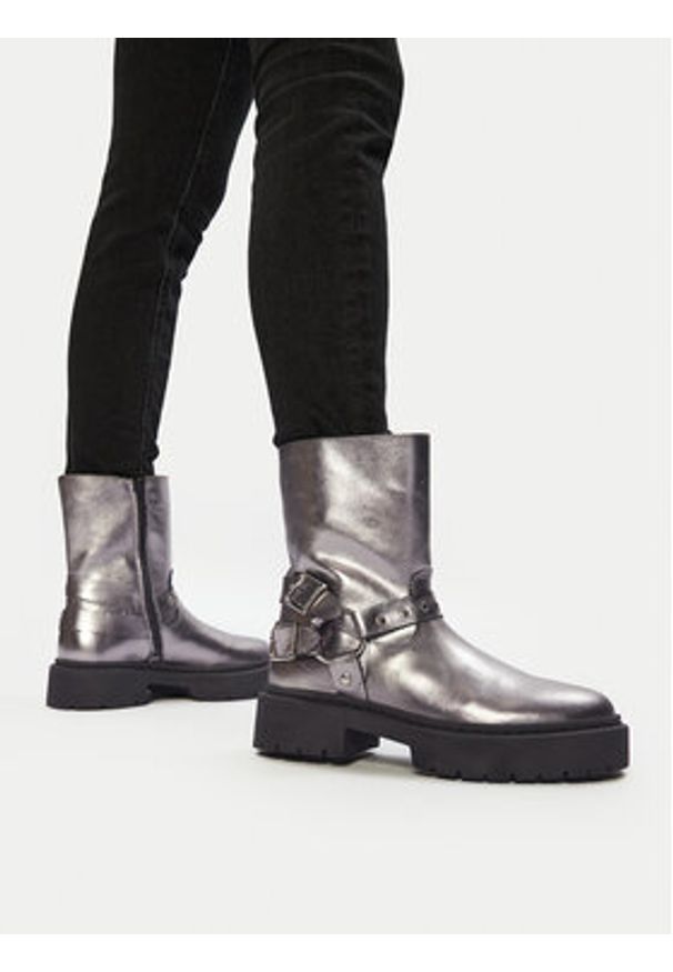 Steve Madden Botki Zwart SM11003405 Szary. Kolor: szary. Materiał: skóra