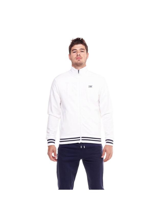 LEONE 1947 APPAREL - Męski dres ze stójką i zamkiem Welcome Back. Kolor: niebieski, wielokolorowy, biały. Materiał: dresówka. Sport: fitness