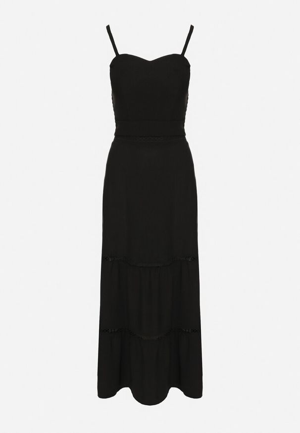 Born2be - Czarny Komplet z Dopasowanym Topem i Rozkloszowaną Spódnicą Addira. Kolor: czarny. Materiał: materiał. Wzór: gładki