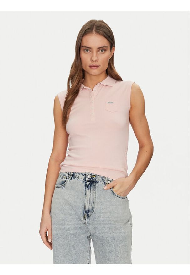 Guess Jeans Polo W5GP24 KCYR1 Beżowy Regular Fit. Typ kołnierza: polo. Kolor: beżowy. Materiał: bawełna
