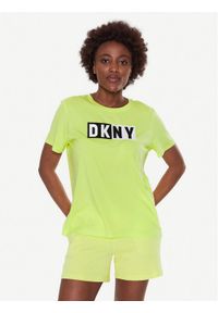 DKNY Sport T-Shirt DP2T5894 Żółty Classic Fit. Kolor: żółty. Materiał: bawełna. Styl: sportowy