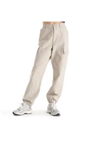 Spodnie Champion Organic Cotton Cargo Trousers 117448-ES057 - białe. Kolor: biały. Materiał: dresówka, bawełna. Wzór: haft