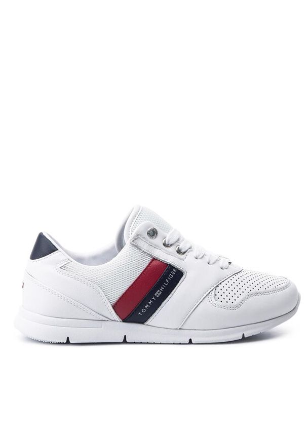 TOMMY HILFIGER - Tommy Hilfiger Sneakersy Lightweight Leather FW0FW04261 Biały. Kolor: biały. Materiał: skóra