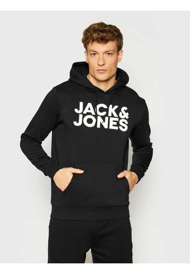 Jack & Jones Bluza Corp Logo 12152840 Czarny Regular Fit. Kolor: czarny. Materiał: bawełna