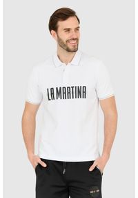 La Martina - LA MARTINA Biała koszulka polo Regular Fit. Typ kołnierza: polo. Kolor: biały