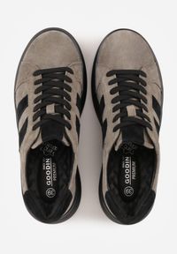 Born2be - Ciemnobeżowe Sneakersy z Zamszu Naturalnego na Grubej Podeszwie Tesolva. Okazja: na co dzień. Kolor: beżowy. Materiał: zamsz #7