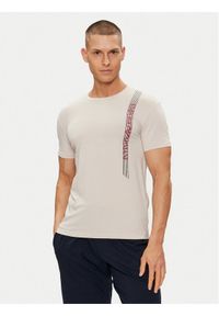 Emporio Armani Underwear T-Shirt 111971 4R525 03155 Beżowy Slim Fit. Kolor: beżowy. Materiał: bawełna