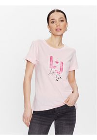 Liu Jo Sport T-Shirt TA3275 J5923 Różowy Regular Fit. Kolor: różowy. Materiał: bawełna. Styl: sportowy #1