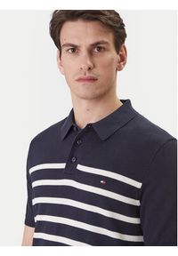 TOMMY HILFIGER - Tommy Hilfiger Polo Essential MW0MW37396 Granatowy Regular Fit. Typ kołnierza: polo. Kolor: niebieski. Materiał: bawełna #4