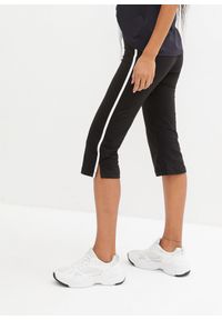 bonprix - Rybaczki sportowe 3/4. Kolor: czarny. Materiał: guma, bawełna. Styl: sportowy #1