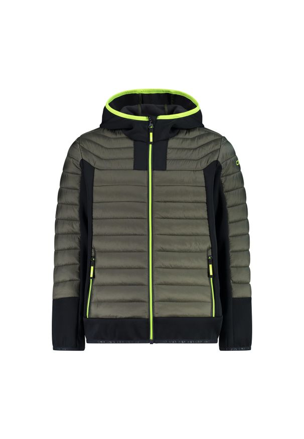 Hybdrydowa kurtka puchowa z stałym kapturem dla dzieci CMP. Kolor: zielony. Materiał: puch. Styl: sportowy