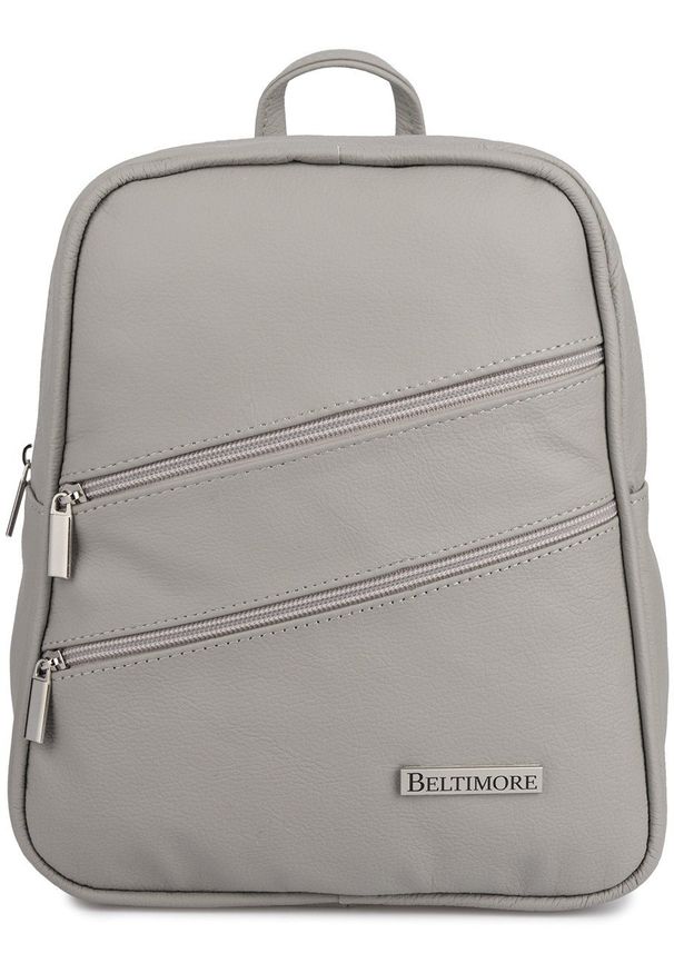 Plecak torebka damska Skórzana Beltimore jasno szary022. Kolor: szary. Materiał: skóra