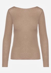 Renee - Beżowa Bluzka Longsleeve z Wiskozy i Kaszmiru Unelle. Kolor: beżowy. Materiał: wiskoza, kaszmir. Długość rękawa: długi rękaw. Styl: klasyczny #8