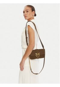 Pinko - PINKO Torebka Love One Mini Slouchy Fl PE 25 PLTT 104340 A2CC Brązowy. Kolor: brązowy. Materiał: zamszowe, skórzane #3