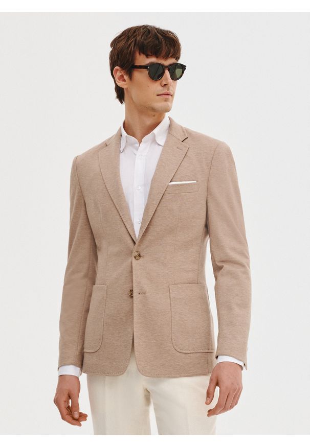 Pako Lorente - PAKO LORENTE – Dzianinowa marynarka w kolorze beżowym. Kolor: beżowy. Materiał: dzianina. Sezon: wiosna