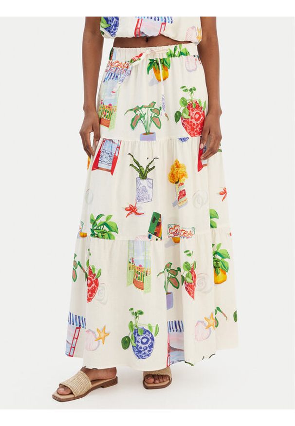 Seafolly Spódnica maxi La Boca 55650-SK Écru Regular Fit. Materiał: bawełna